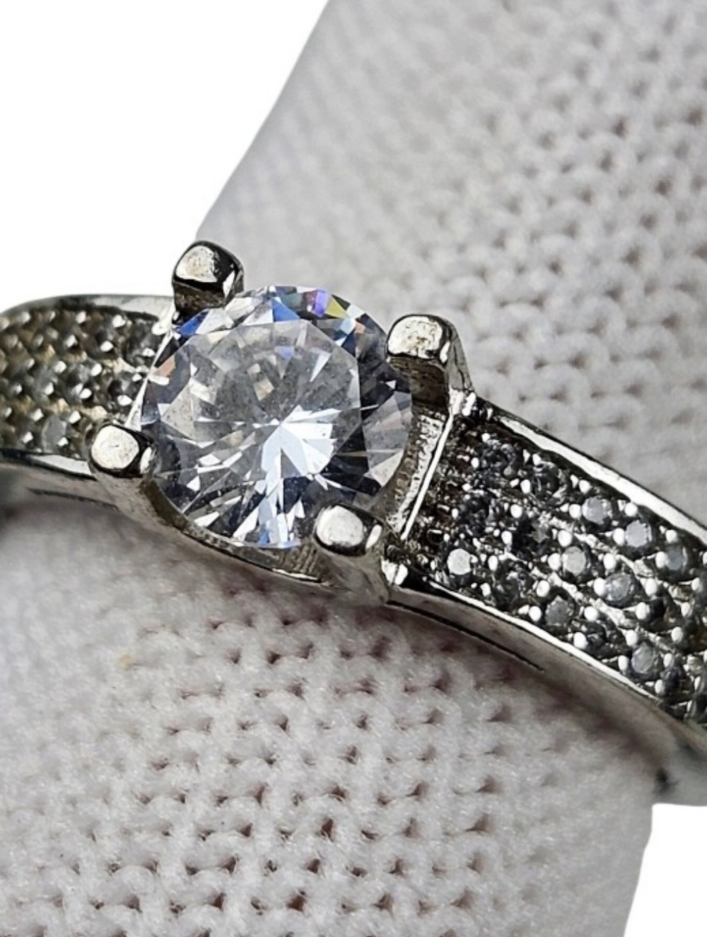 Sterling Silver 925 Cubic Zirconia Engagement Ring Size 7